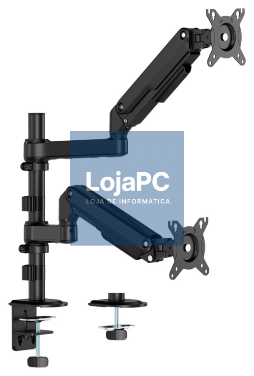 AISENS Suporte de mesa Eco Contrapeso Rotativo e Inclinável para Monitor/TV 9kg (3 Pivotes, 2 Brazos) de 17-32", Preto