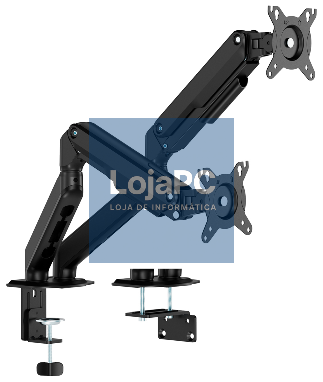 AISENS Suporte de mesa Eco Contrapeso Rotativo e Inclinável para Monitor/TV 9kg (3 Pivotes, 2 Brazos) de 17-32, Preto