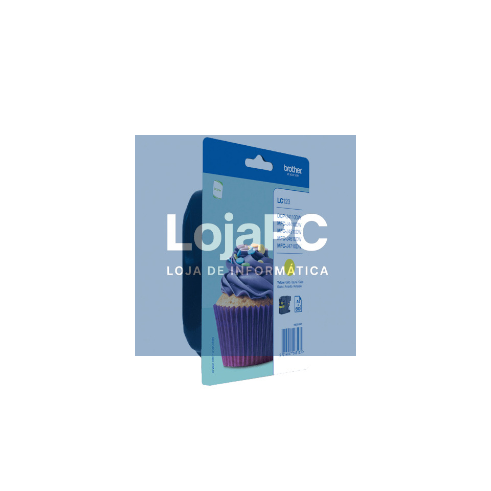 Tinteiro BROTHER LC123YBP Amarelo - MFC-J4410DW/4510DW/4610DW