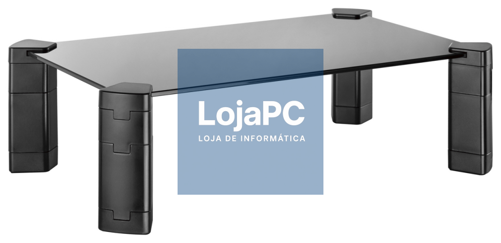 AISENS Suporte Elevador Cristal para Monitor/Portátil, Preto