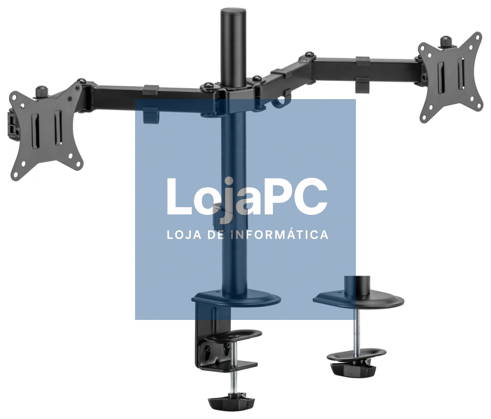 AISENS Suporte de mesa ECO Rotativo e Inclinável para Monitor/TV 9Kg (3 Pivotes, 2 Brazos) de 17-32, Preto