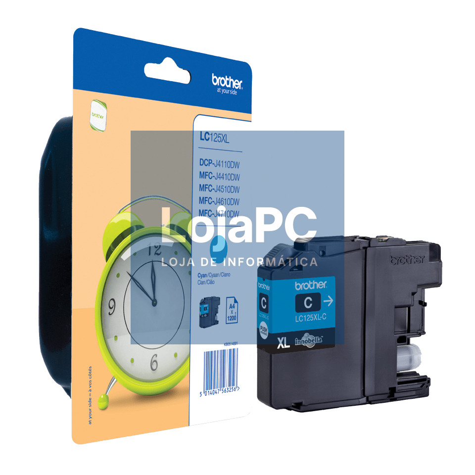 Tinteiro BROTHER LC125XLCBP Ciano XL - MFC-J4410DW/4510DW