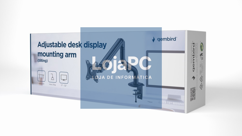 Gembird MA-DA1-02 suporte para monitor 81,3 cm (32") Secretária Preto