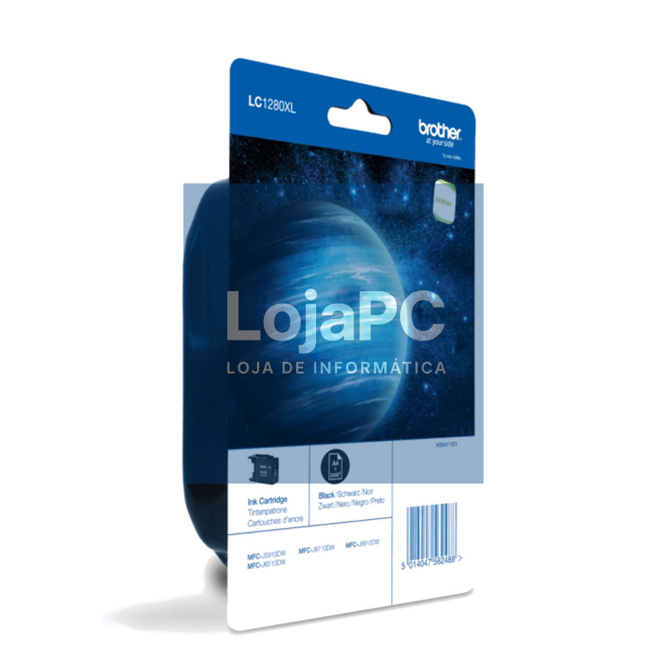 Tinteiro BROTHER LC1280XLBKBP Preto XL - MFC-J6510DW/J6710...