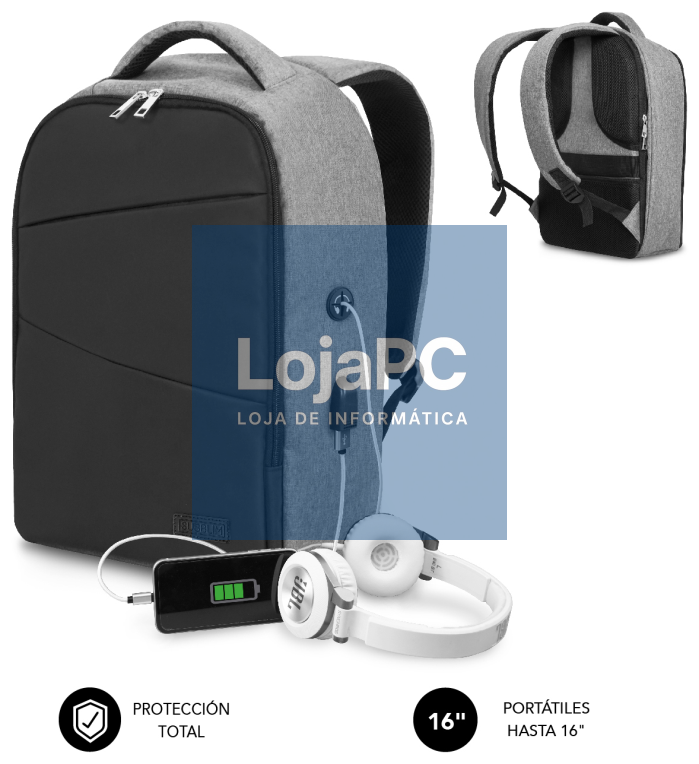 SUBBLIM Mochila Antirrobo Secure V2 AP Antitheft Backpack Cinzento/Preta