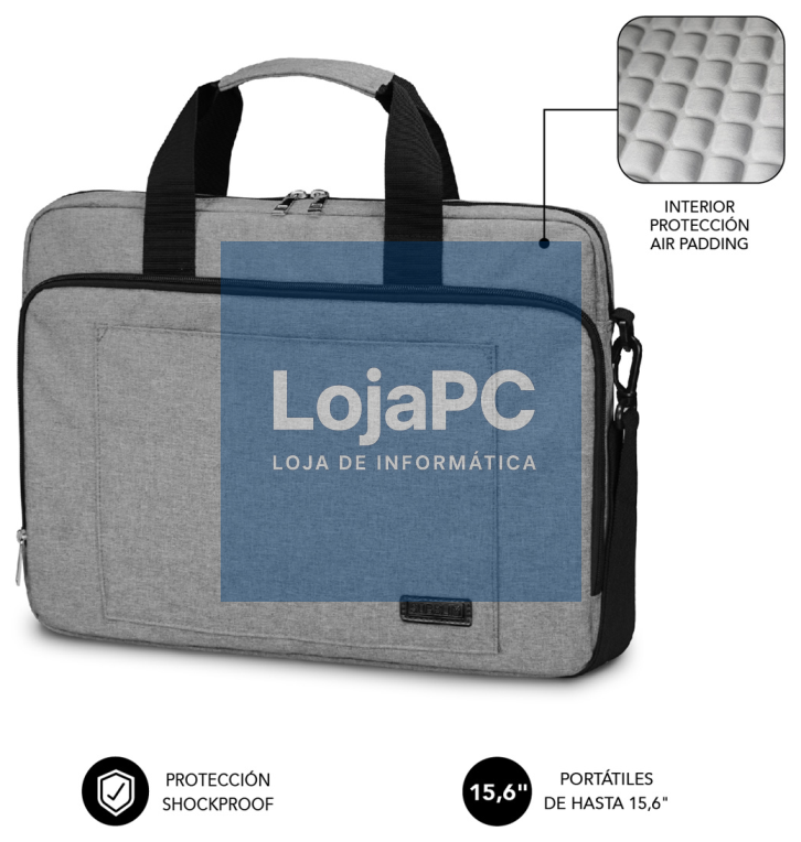 SUBBLIM Mala Computador Air Padding Laptop bag 15,6" Grey
