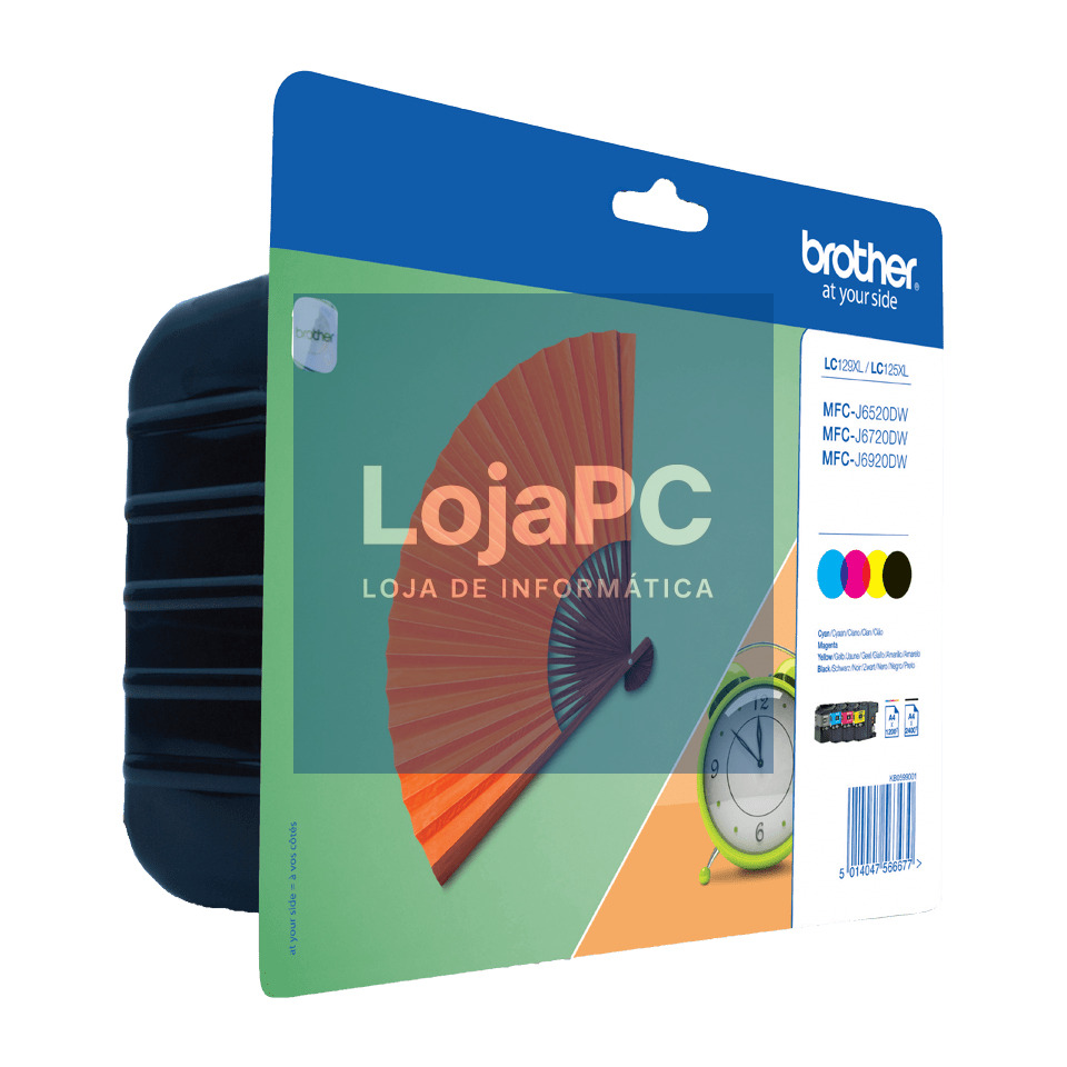 BROTHER LC-129XLVALBP ink cartridge black and tri-colour standard capacity bk: 2.400 cl: 1.200 pages 1-pack blister without alarm