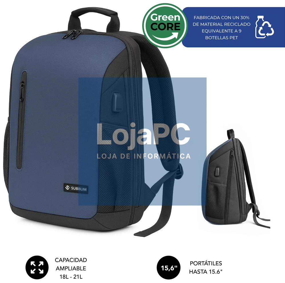 SUBBLIM Nomad Xpand Air Padding mochila City backpack Azul Poliéster reciclado