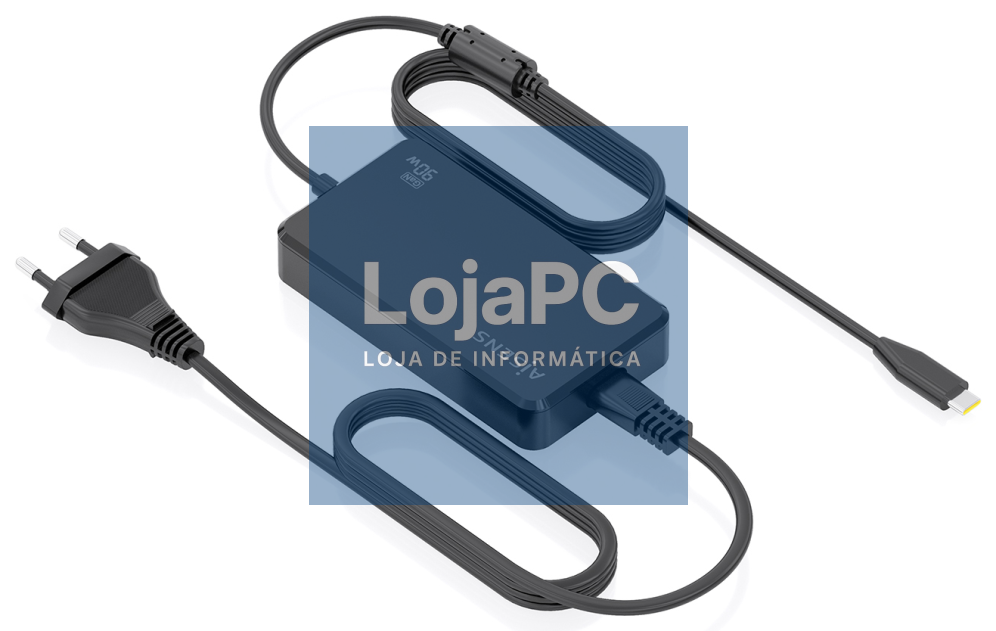 AISENS Carregador De Secretária GaN 90W PD3.0 1xUSB-C 1.8m, Preto