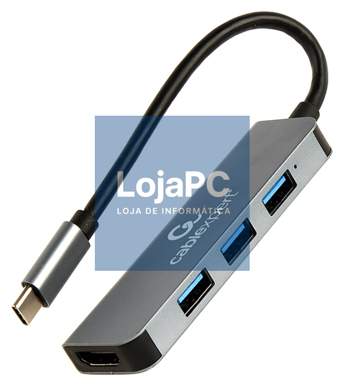 Gembird A-CM-COMBO2-01 base para portátil y replicador de portas USB 3.2 Gen 1 (3.1 Gen 1) Type-C Cinzento