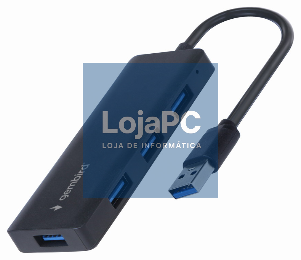 Gembird UHB-U3P4-03 base para portátil y replicador de portas Alámbrico USB 3.2 Gen 1 (3.1 Gen 1) Type-A Preto
