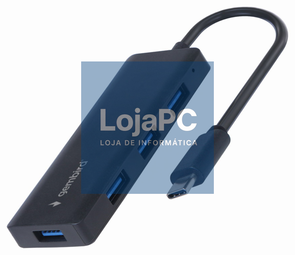 Gembird UHB-CM-U3P4-02 base para portátil y replicador de portas Alámbrico USB 3.2 Gen 1 (3.1 Gen 1) Type-C Preto