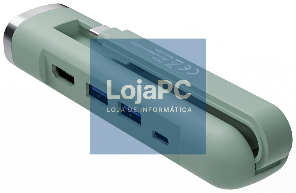 Ewent EW1148 base para portátil y replicador de portas Alámbrico USB 3.2 Gen 1 (3.1 Gen 1) Type-C Verde