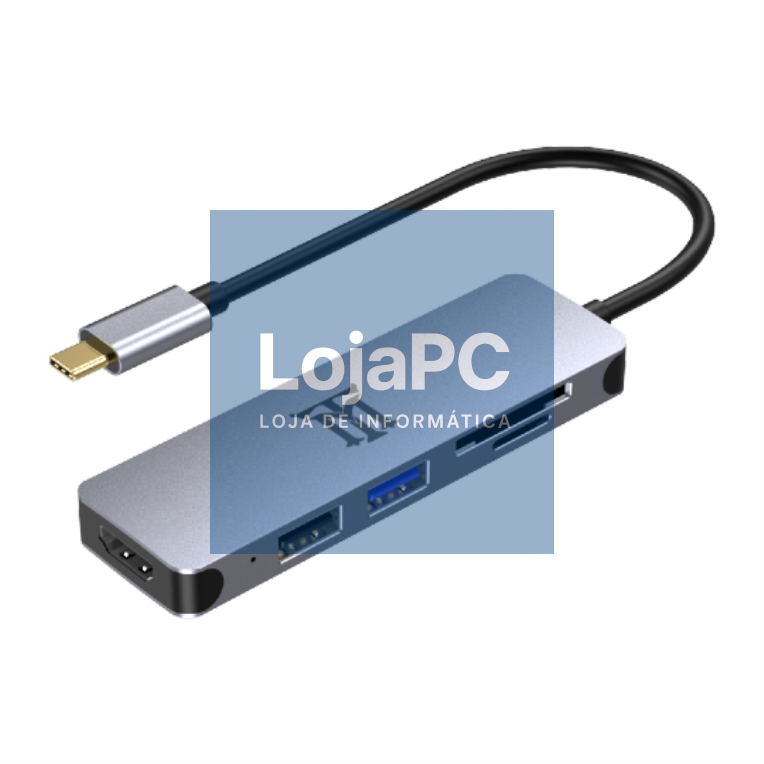 Maillon Technologique Premium MTHUB5 base para portátil y replicador de portas USB 3.2 Gen 2 (3.1 Gen 2) Type-C Alumínio, Cinzento