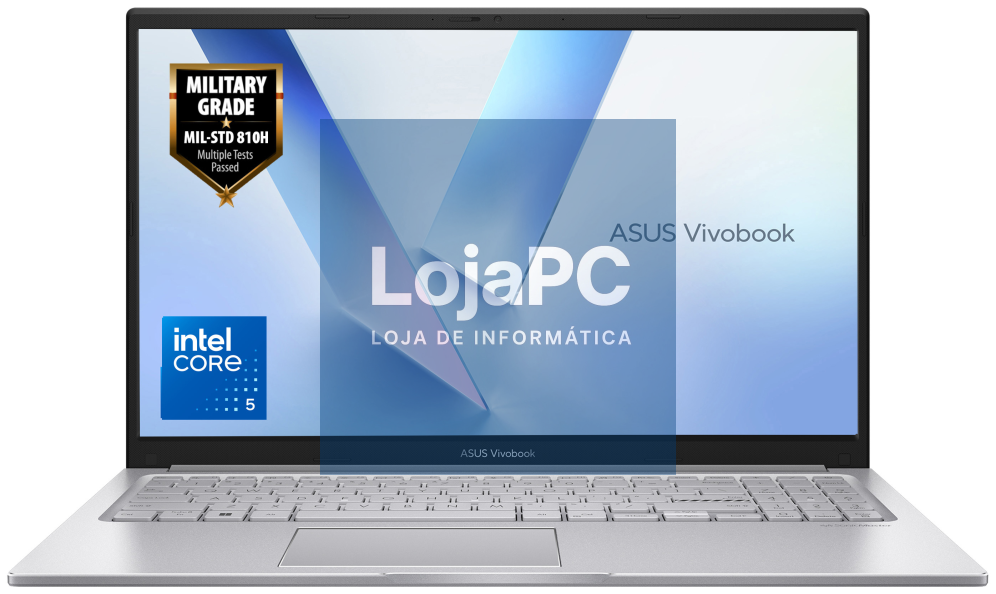 ASUS Vivobook 15 X1504MA-BQ014W Intel Core 5 320 Portátil 39,6 cm (15.6") Full HD 8 GB DDR5-SDRAM 512 GB SSD Wi-Fi 6 (802.11ax) Prateado