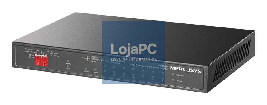 Mercusys 10-Port Gigabit Desktop Switch with 8-Port PoE+