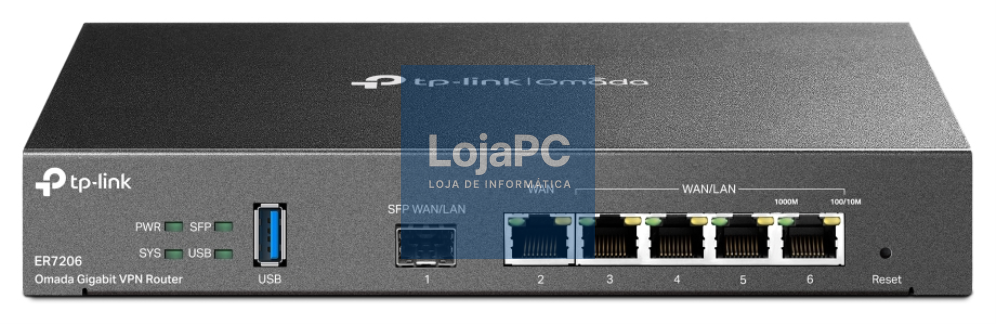 TP-Link Omada ER7206 router Gigabit Ethernet Preto
