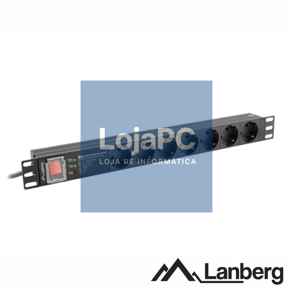 Tomada Elétrica PDU PRO 7x Schuko 16A SPD 19" 1U LANBERG