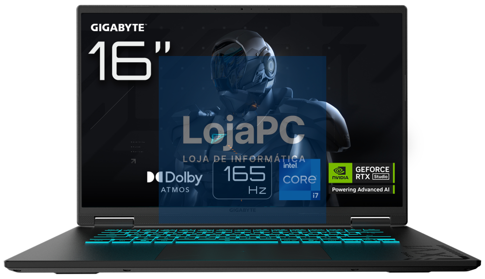 GIGABYTE Gaming A16 CVH Portátil - 16" 165Hz WUXGA, Intel Core i7-13620H, NVIDIA RTX 5060, 32GB DDR5 5200MHz, 1 x SSD Gen4 de 1TB, DOS, Garantía de 2 anos, Dolby Atmos, A16 CVHI3ES864SD