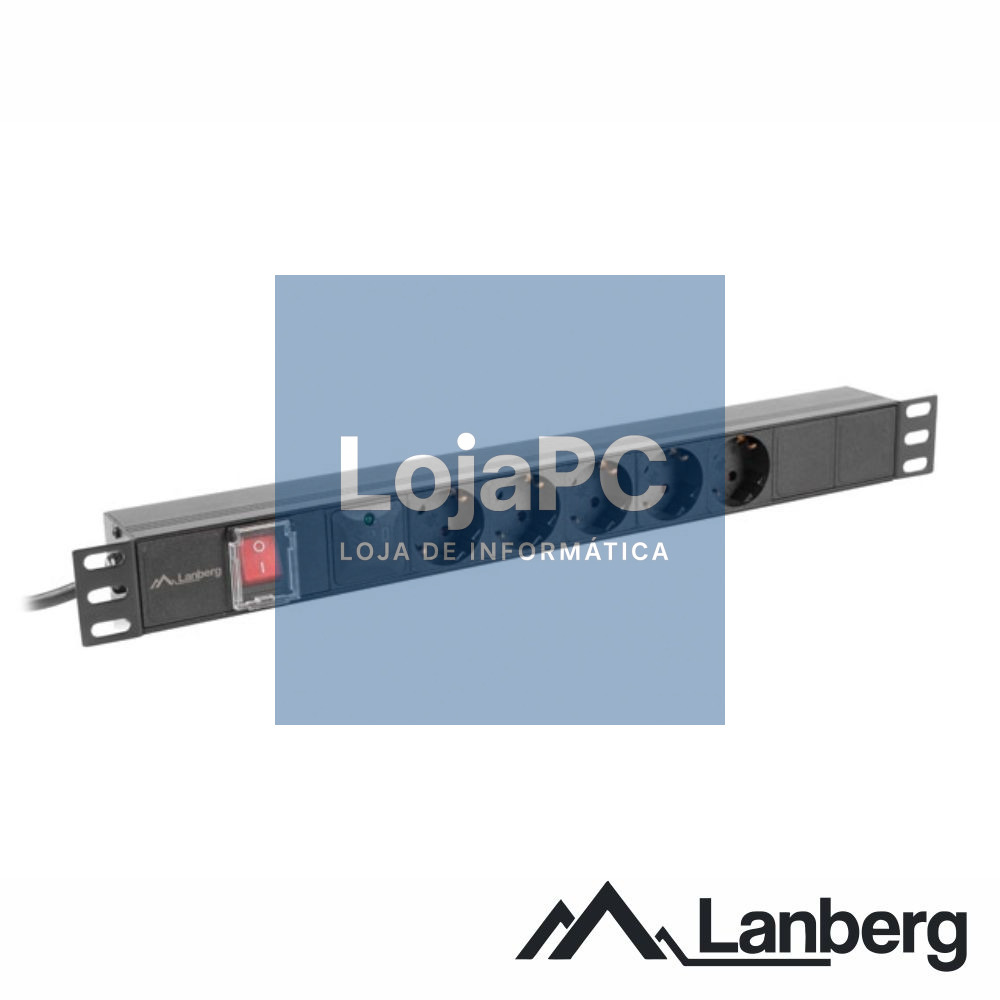 Extensão Elétrica 5xSchuko C/Interruptor 2m 19" LANBERG