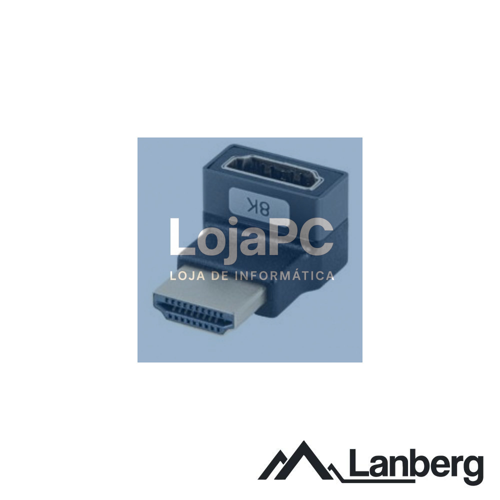 Ficha Adaptadora HDMI Macho / Fêmea 8K Angular 90º LANBERG