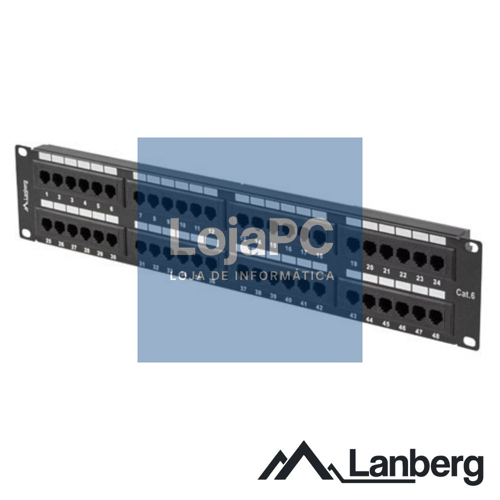 Patch Panel 48 Portas RJ45 CAT6 2U 19" LANBERG