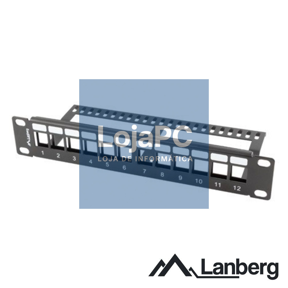 Patch Panel Vazio 12 Portas Keystone 1U 10" LANBERG