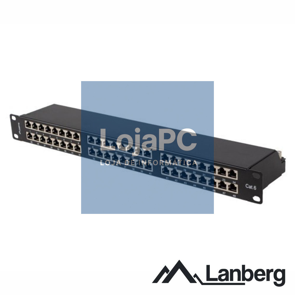Patch Panel 48 Portas Blindado RJ45 CAT6 1U 19" LANBERG