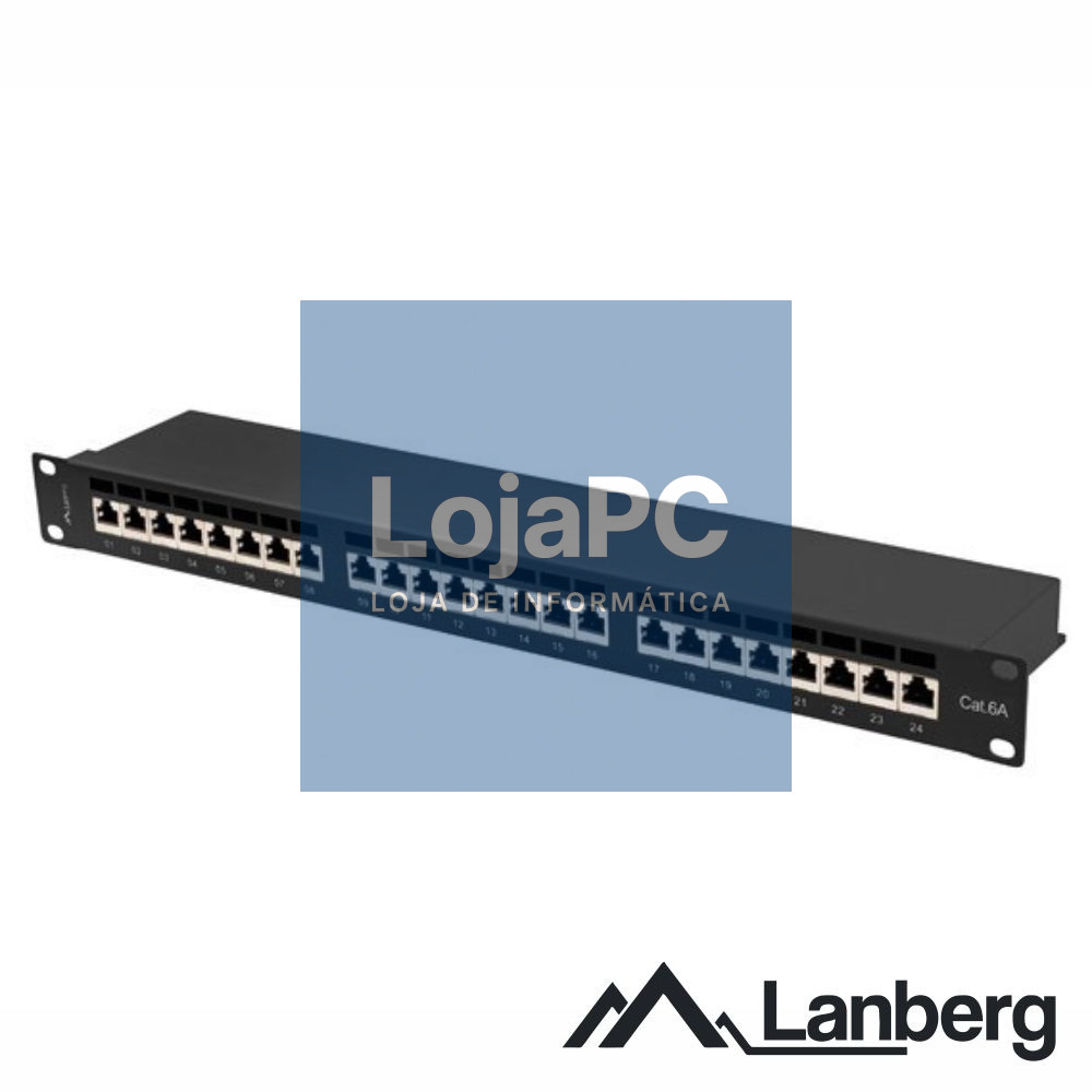 Patch Panel 24 Portas Blindado RJ45 CAT6A 1U 19" LANBERG