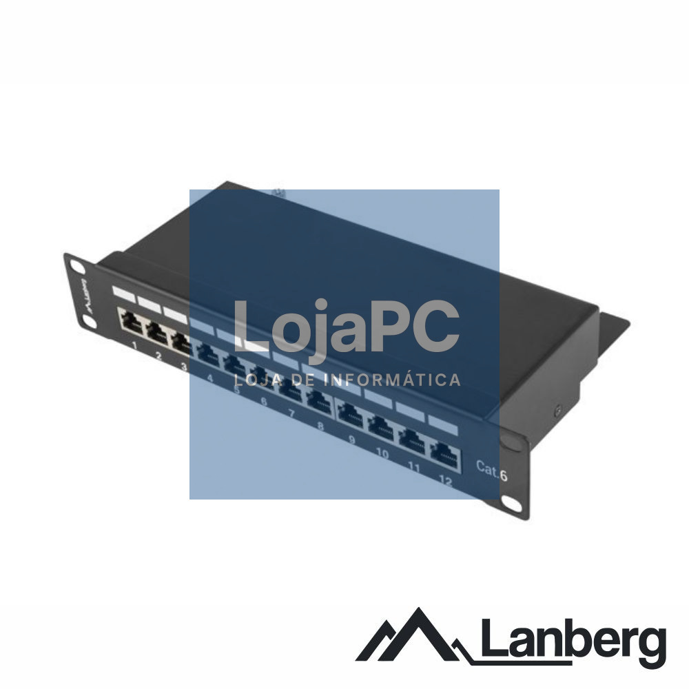 Patch Panel 12 Portas RJ45 CAT6 FTP 1U 10" LANBERG