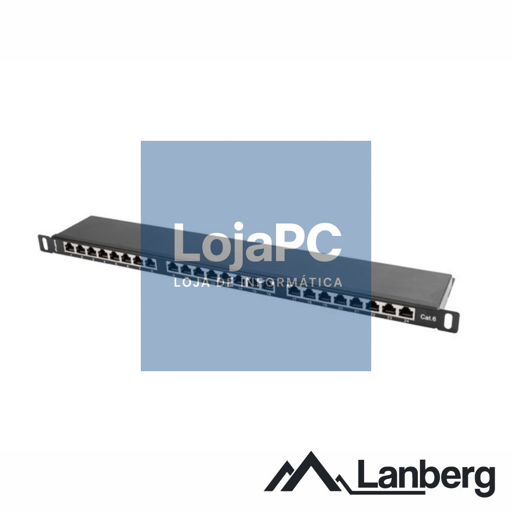 Patch Panel 24 Portas Blindado RJ45 CAT6 0.5U 19" LANBERG