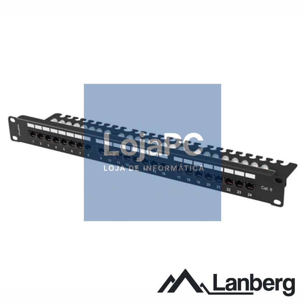Patch Panel 24 Portas RJ45 CAT6 UTP 1U 19" LANBERG