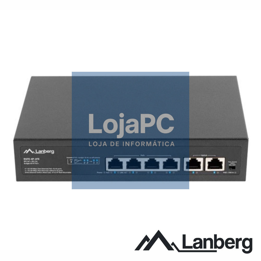 Switch De Rede 4x PoE+ 100Mbps 2x 100Mbps 60W LANBERG