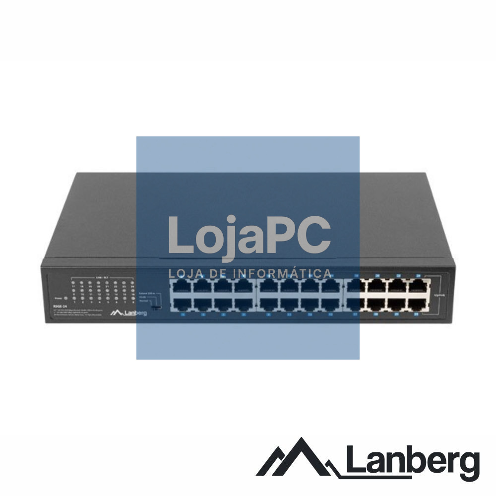 Switch De Rede Ethernet 1Gbps 24 Portas RJ45 Rack 19" LANBEG