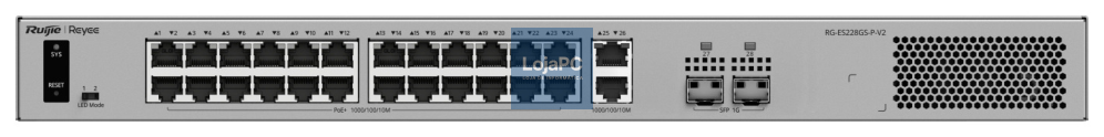 Ruijie Networks RG-ES228GS-P-V2 switch Gerido L2 Gigabit Ethernet (10/100/1000) Energia sobre Ethernet (PoE) Cinzento