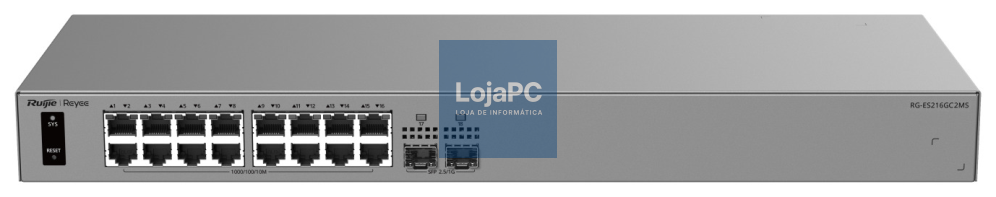 Ruijie Networks RG-ES216GC2MS switch Gerido L2 Gigabit Ethernet (10/100/1000) Cinzento