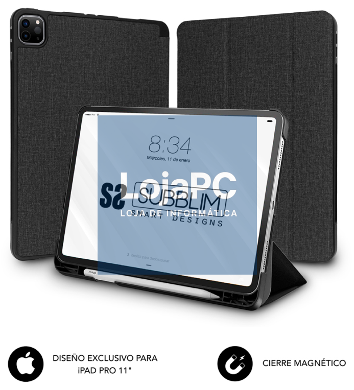 SUBBLIM Capa Tablet Shock Case iPad Pro 11” 2021/20/18 Preto