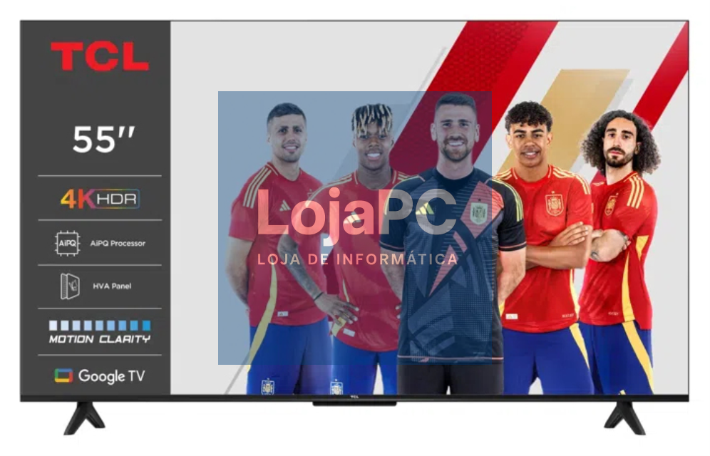 TCL P61 55P61K Televisor 139,7 cm (55") 4K Ultra HD Smart TV Wifi Alumínio 270 cd / m²