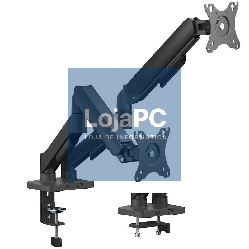 Suporte de mesa com Contrapeso para 2 Monitores Aisens DT32TSR-357/ Rotativo/ Inclinável/ até 9kg