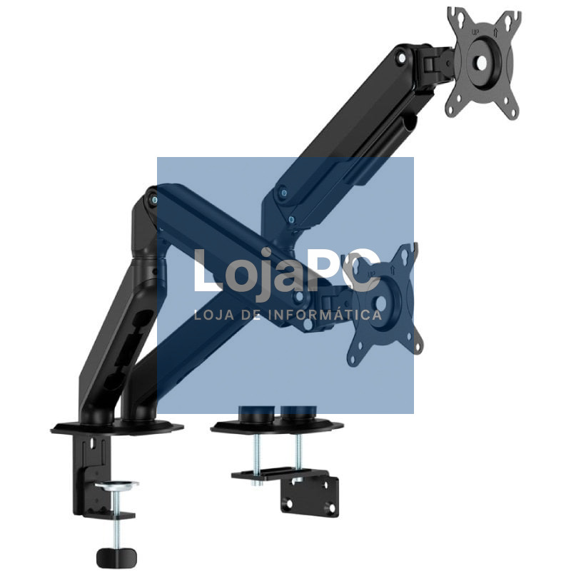 Suporte de mesa com Contrapeso para 2 Monitores Aisens DT32TSR-451/ Rotativo/ Inclinável/ até 9kg