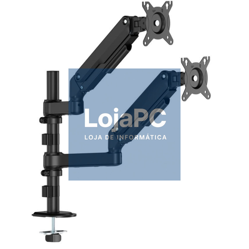 Suporte de mesa com Contrapeso para 2 Monitores Aisens DT32TSR-453/ Rotativo/ Inclinável/ até 9kg