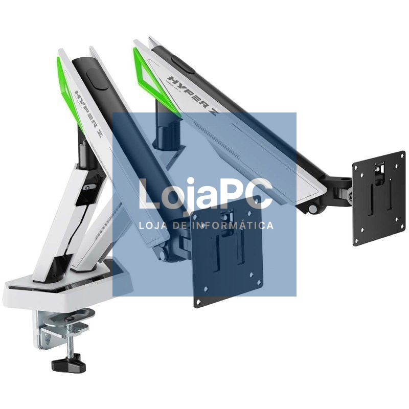 Suporte de mesa Gaming com Contrapeso para 2 Monitores Aisens DT38TSR-345/ Rotativo/ Inclinável/ até 16kg