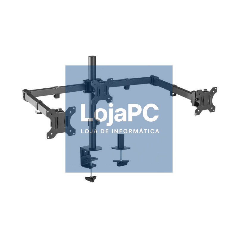 Suporte de mesa para 3 Monitores Aisens DT27TSR-061/ Rotativo/ Inclinável/ até 7kg