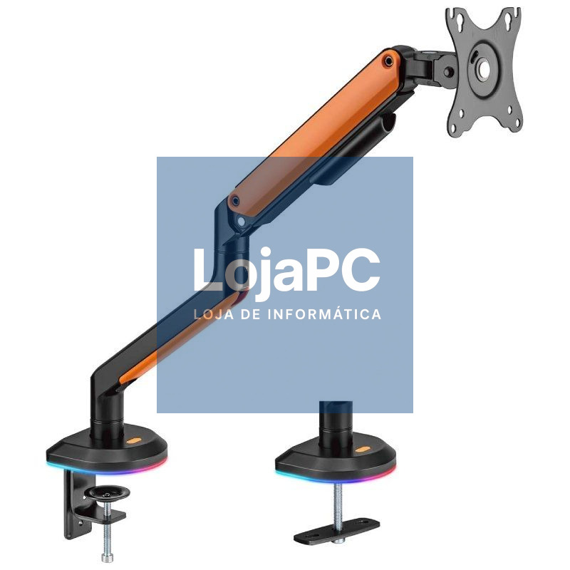Suporte de mesa Gaming com Contrapeso para Monitor y TV Aisens DT32TSR-249/ Rotativo/ Inclinável/ até 9kg/ com Iluminação RGB