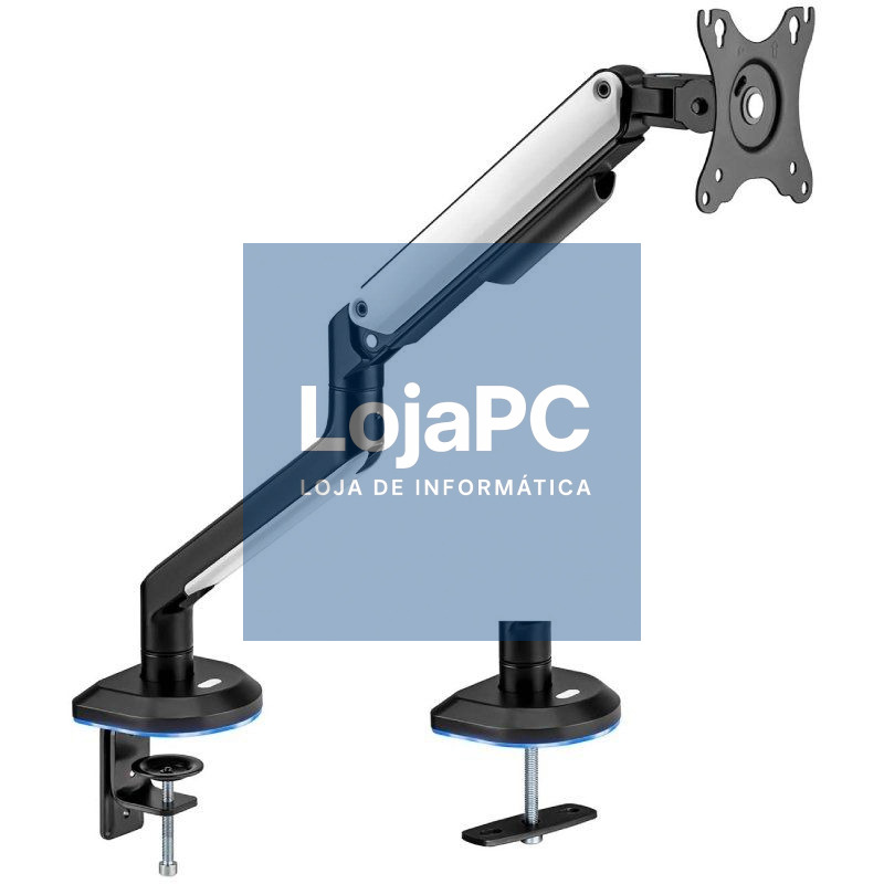 Suporte de mesa Gaming com Contrapeso para Monitor Aisens DT32TSR-295/ Rotativo/ Inclinável/ até 9kg/ com Iluminação RGB