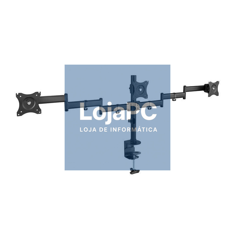 Suporte de mesa para 3 Monitores TooQ DB1327TN-B/ Rotativo/ Inclinável/ até 8kg