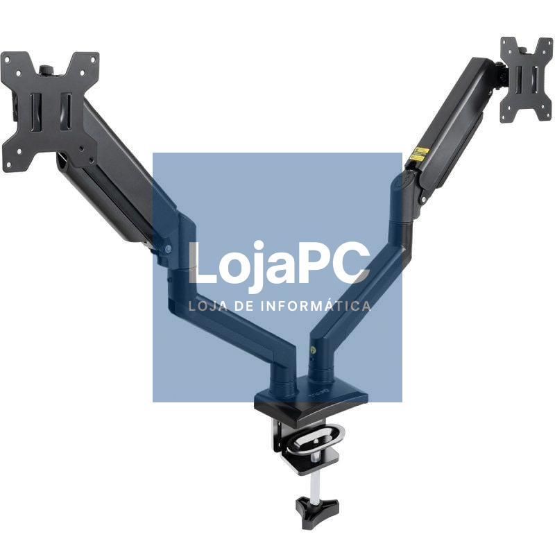 Suporte de mesa para 2 Monitores TooQ DB1434TNR-B/ Rotativo/ Inclinável/ até 10kg