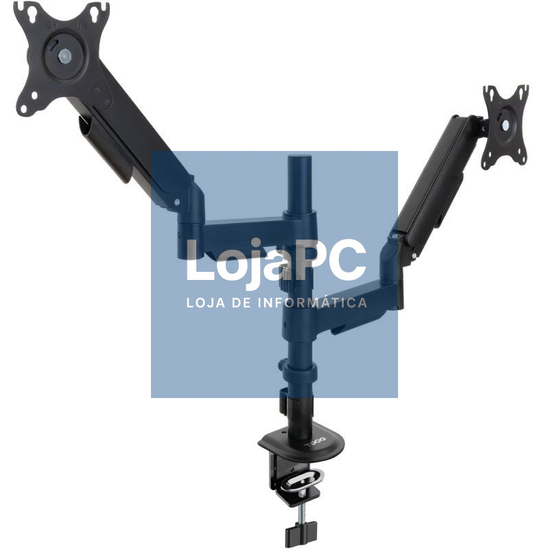 Suporte de mesa para 2 Monitores TooQ DB1533TNR-B/ Rotativo/ Inclinável/ até 9kg