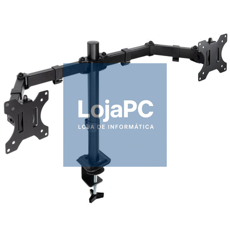 Suporte de mesa para 2 Monitores TooQ DB1802TN-B/ Rotativo/ Inclinável/ até 8kg