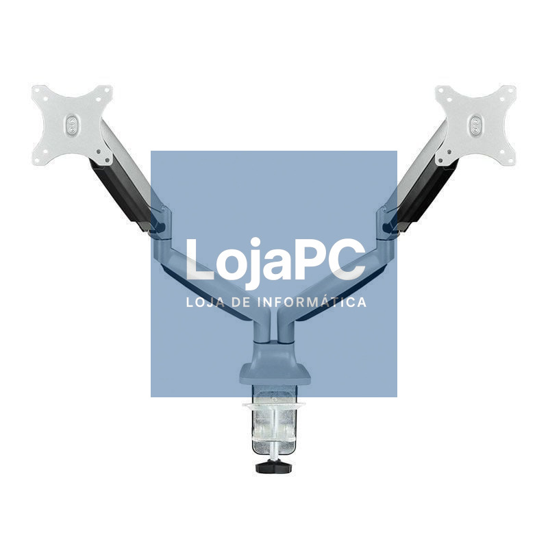 Suporte de mesa para 2 Monitores TooQ DB3132TNR-S/ Rotativo/ Inclinável/ até 9kg